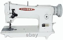 New Consew 206RB-5 Upholstery Sewing Machine, Stand, Servo Motor & LED Lamp