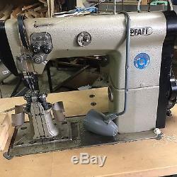 Pfaff post bed Sewing Machine Double needle with roller foot Pneumatic