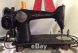 Refurbished 1938 Singer 201-2 Sewing Machine Heavy Duty Walking Foot Leather, Gc