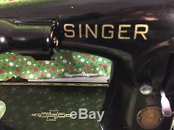 Refurbished 1950 Singer 201-2 Sewing Machine Heavy Duty Leather Extras, Video, Vgc