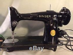 Refurbished 1950 Singer 201-2 Sewing Machine, Walking Foot, Leather, Extras, Video