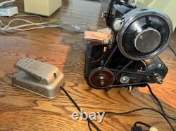 Restored Monster Necchi BCJ Sewing Machine. Reduction Pulley. Leather Canvas. VA