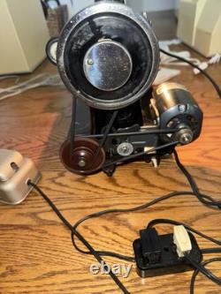 Restored Monster Necchi BCJ Sewing Machine. Reduction Pulley. Leather Canvas. VA
