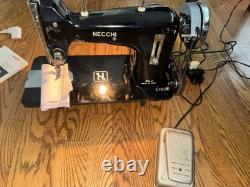 Restored Monster Necchi BCJ Sewing Machine. Reduction Pulley. Leather Canvas. VA