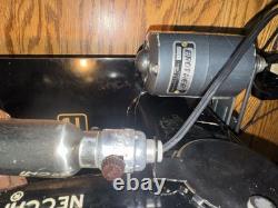 Restored Monster Necchi BCJ Sewing Machine. Reduction Pulley. Leather Canvas. VA