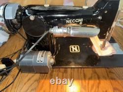 Restored Monster Necchi BCJ Sewing Machine. Reduction Pulley. Leather Canvas. VA