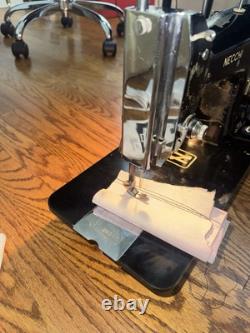 Restored Monster Necchi BCJ Sewing Machine. Reduction Pulley. Leather Canvas. VA