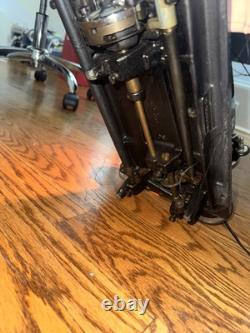 Restored Monster Necchi BCJ Sewing Machine. Reduction Pulley. Leather Canvas. VA