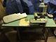 Rex Blind Stitch Industrial Sewing Machine 618-9 With Table, Motor, 2 Plates