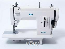 Rex RX-607 Portable Upholstery Walking Foot Sewing Machine with Carrying Case