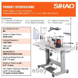 SIHAO 550W Industrial Motor Locks (Only the tabletop) Digital Sewing Machine