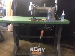 SINGER 111W154 Industrial Walking Foot Leather Sewing Machine + Table & Motor