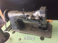 SINGER 111W154 Industrial Walking Foot Leather Sewing Machine + Table & Motor