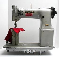 SINGER 138W101 Needle Feed Post Bed 2-Needle 3/8Gauge Industrial Sewing Machine