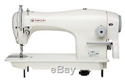SINGER 191D-30 SINGLE NEEDLE INDUSTRIAL SEWING MACHINE With TABLE & SERVO MOTOR