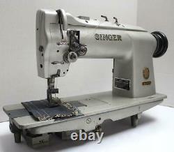 SINGER 212W145 Drop Feed 2-Needle 5/8 Gauge Lockstitch Industrial Sewing Machine
