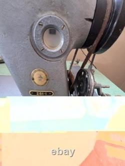 SINGER 281-1 Industrial Lockstitch Sewing Machine Head with Table & Thread Stand