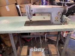 SINGER 281-1 industrial sewing machine with sewing table & running motor engine