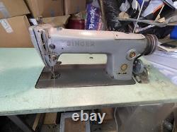 SINGER 281-1 industrial sewing machine with sewing table & running motor engine