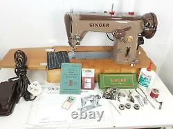 SINGER 320K SEWING MACHINE, FREE-ARM, ZIG-ZAG, SERVICED, PAT TEST, sews LEATHER