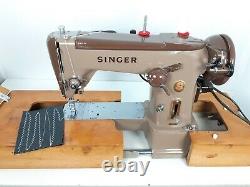 SINGER 320K SEWING MACHINE, FREE-ARM, ZIG-ZAG, SERVICED, PAT TEST, sews LEATHER