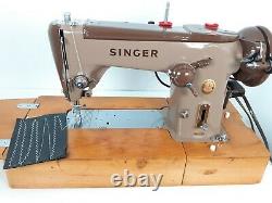 SINGER 320K SEWING MACHINE, FREE-ARM, ZIG-ZAG, SERVICED, PAT TEST, sews LEATHER