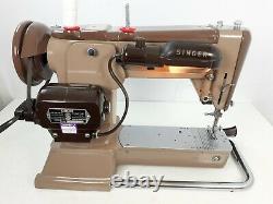 SINGER 320K SEWING MACHINE, FREE-ARM, ZIG-ZAG, SERVICED, PAT TEST, sews LEATHER