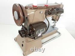 SINGER 320K SEWING MACHINE, FREE-ARM, ZIG-ZAG, SERVICED, PAT TEST, sews LEATHER