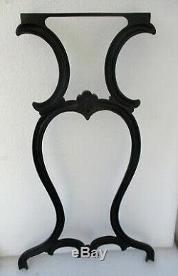 STENCILED ANTIQUE CAST IRON SEWING MACHINE INDUSTRIAL TABLE LEGS 27 high