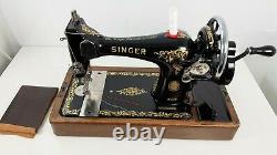 Semi-Industrial Singer 128K Handcrank Sewing Machine, NEWLY SERVICED, sews LEATHER