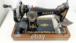 Semi-Industrial Singer 128K Handcrank Sewing Machine, NEWLY SERVICED, sews LEATHER