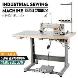 Sewing Machine with Table +Servo Motor +Stand &LED Lamp 550W Mechanical Quilting