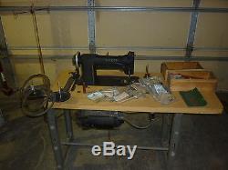 Singer 111W151 industrial sewing machine with table and TONS of accessories