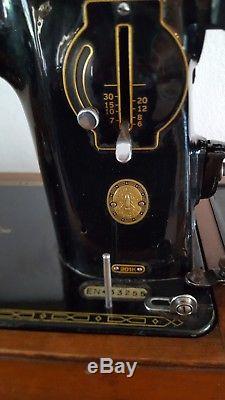 Singer 201K 201K23 Semi-Industrial Vintage 1958 Black Sewing Machine Hand Crank