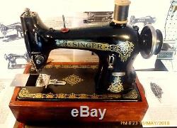 Singer 95-40 Gears driven industrial sewing machine. Crank, c. 1935. Value Loaded