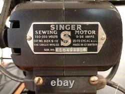 Singer 99K Vintage Electric Semi Industrial Sewing Machine Decorative Untested