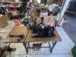 Singer Industrial Electric Sewing Machine Table-Mounted with Foot Pedal, Denim