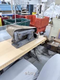 Singer Industrial Single-Head Mechanical Sewing Machine with Work Table Setup