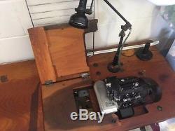 Singer Merrow Overlock Sewing Machine 246-2 Antique (With wooden cabinet)