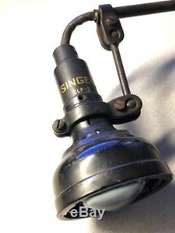 Singer SLF 2 Articulated Light Bakelite Industrial Sewing Machine, blue lens