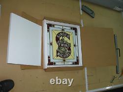 Singer Sewing Machine Painted Advertisment Stain Glass Sign With Original Box