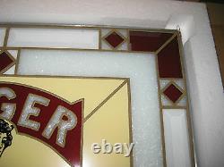 Singer Sewing Machine Painted Advertisment Stain Glass Sign With Original Box