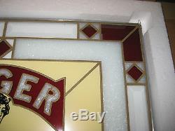 Singer Sewing Machine Stain Glass Advertising Window Sign With Original Box