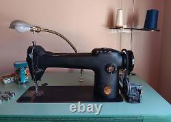 Singer Vintage Working Industrial Sewing Machine 241-11 with table and motor