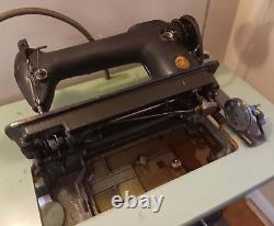 Singer Vintage Working Industrial Sewing Machine 241-11 with table and motor