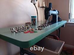 Singer Vintage Working Industrial Sewing Machine 241-11 with table and motor