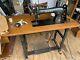 Singer industrial sewing machine 31-15 with motor, work table, WORKS, 1929