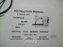 Thompson PW-301 Mini Walking Foot Sewing Machine Portable Industrial WORKING