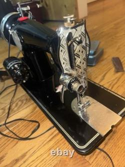 Totally Restored All Metal Sewing Machine. Leather Canvas. Made In Japan. XD