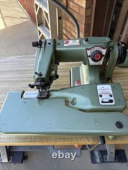 US Blind Stitch Model 1118 Skip Stitch Industrial Sewing Machine And Table Runs